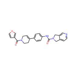 O=C(Nc1ccc(C2=CCN(C(=O)c3ccoc3)CC2)cc1)N1Cc2ccncc2C1 ZINC000167001442