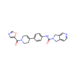 O=C(Nc1ccc(C2=CCN(C(=O)c3cnco3)CC2)cc1)N1Cc2ccncc2C1 ZINC000166342823