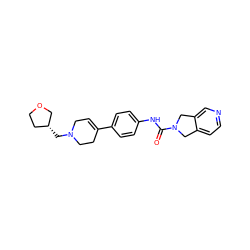 O=C(Nc1ccc(C2=CCN(C[C@@H]3CCOC3)CC2)cc1)N1Cc2ccncc2C1 ZINC000168030899