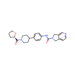 O=C(Nc1ccc(C2CCN(C(=O)[C@H]3CCCO3)CC2)cc1)N1Cc2ccncc2C1 ZINC000166584945