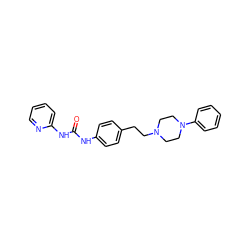 O=C(Nc1ccc(CCN2CCN(c3ccccc3)CC2)cc1)Nc1ccccn1 ZINC000084652539