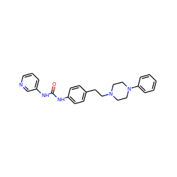 O=C(Nc1ccc(CCN2CCN(c3ccccc3)CC2)cc1)Nc1cccnc1 ZINC000084652540