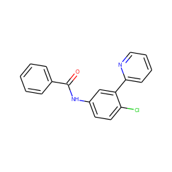 O=C(Nc1ccc(Cl)c(-c2ccccn2)c1)c1ccccc1 ZINC000045285442