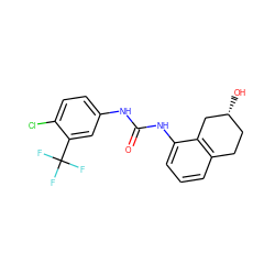 O=C(Nc1ccc(Cl)c(C(F)(F)F)c1)Nc1cccc2c1C[C@H](O)CC2 ZINC000038835621