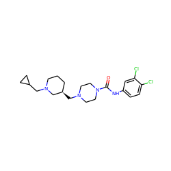 O=C(Nc1ccc(Cl)c(Cl)c1)N1CCN(C[C@@H]2CCCN(CC3CC3)C2)CC1 ZINC000035861059