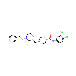 O=C(Nc1ccc(Cl)c(Cl)c1)N1CCN(C[C@@H]2CCCN(CCc3ccccc3)C2)CC1 ZINC000035903051