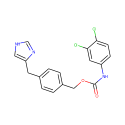 O=C(Nc1ccc(Cl)c(Cl)c1)OCc1ccc(Cc2c[nH]cn2)cc1 ZINC000013439941