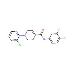 O=C(Nc1ccc(Cl)c(F)c1)C1=CCN(c2ncccc2Cl)CC1 ZINC000045496522