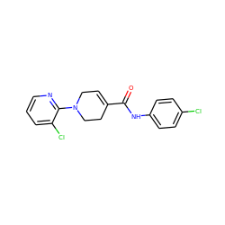 O=C(Nc1ccc(Cl)cc1)C1=CCN(c2ncccc2Cl)CC1 ZINC000034433880