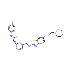 O=C(Nc1ccc(Cl)cc1)Nc1cccc(CNc2nc3ccc(OCCN4CCOCC4)cc3s2)c1 ZINC001772619048