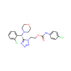 O=C(Nc1ccc(Cl)cc1)OCCn1nnnc1[C@H](c1ccccc1Cl)N1CCOCC1 ZINC000025940469