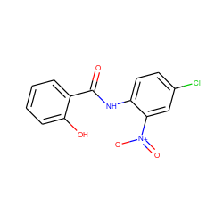 O=C(Nc1ccc(Cl)cc1[N+](=O)[O-])c1ccccc1O ZINC000040934345