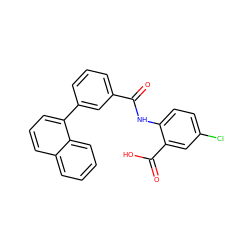 O=C(Nc1ccc(Cl)cc1C(=O)O)c1cccc(-c2cccc3ccccc23)c1 ZINC000113791480