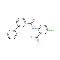 O=C(Nc1ccc(Cl)cc1C(=O)O)c1cccc(-c2ccccc2)c1 ZINC000113785030