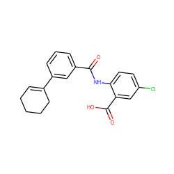 O=C(Nc1ccc(Cl)cc1C(=O)O)c1cccc(C2=CCCCC2)c1 ZINC000113791922