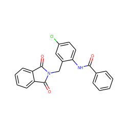 O=C(Nc1ccc(Cl)cc1CN1C(=O)c2ccccc2C1=O)c1ccccc1 ZINC000028948878