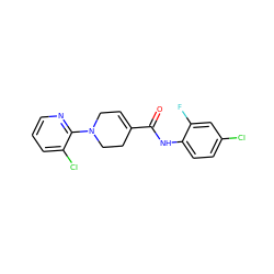 O=C(Nc1ccc(Cl)cc1F)C1=CCN(c2ncccc2Cl)CC1 ZINC000034409775