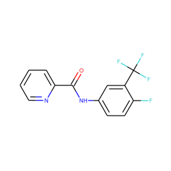 O=C(Nc1ccc(F)c(C(F)(F)F)c1)c1ccccn1 ZINC000042988961