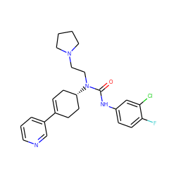 O=C(Nc1ccc(F)c(Cl)c1)N(CCN1CCCC1)[C@H]1CC=C(c2cccnc2)CC1 ZINC000028650206