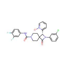 O=C(Nc1ccc(F)c(F)c1)N1CCC2(CC1)C(=O)N(c1cccc(Cl)c1)[C@H]2c1cccc[n+]1[O-] ZINC000058603033