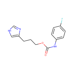 O=C(Nc1ccc(F)cc1)OCCCc1c[nH]cn1 ZINC000013747063