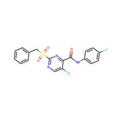 O=C(Nc1ccc(F)cc1)c1nc(S(=O)(=O)Cc2ccccc2)ncc1Cl ZINC000006748082