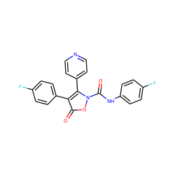 O=C(Nc1ccc(F)cc1)n1oc(=O)c(-c2ccc(F)cc2)c1-c1ccncc1 ZINC000029054753