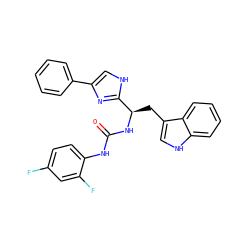 O=C(Nc1ccc(F)cc1F)N[C@H](Cc1c[nH]c2ccccc12)c1nc(-c2ccccc2)c[nH]1 ZINC000028110269