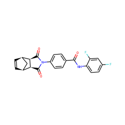 O=C(Nc1ccc(F)cc1F)c1ccc(N2C(=O)[C@H]3[C@H]4C=C[C@H](C4)[C@H]3C2=O)cc1 ZINC000043011323