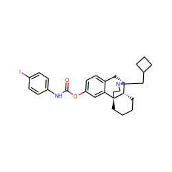 O=C(Nc1ccc(I)cc1)Oc1ccc2c(c1)[C@@]13CCCC[C@H]1[C@@H](C2)N(CC1CCC1)CC3 ZINC000049694620