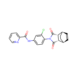 O=C(Nc1ccc(N2C(=O)[C@H]3[C@@H]4C=C[C@@H](CC4)[C@H]3C2=O)c(Cl)c1)c1ccccn1 ZINC000066123667