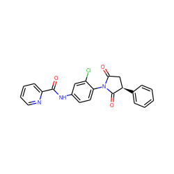 O=C(Nc1ccc(N2C(=O)C[C@@H](c3ccccc3)C2=O)c(Cl)c1)c1ccccn1 ZINC000066124033