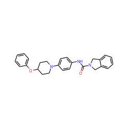 O=C(Nc1ccc(N2CCC(Oc3ccccc3)CC2)cc1)N1Cc2ccccc2C1 ZINC000167601767