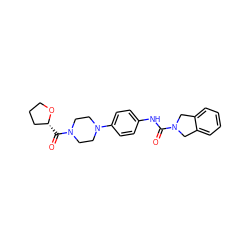 O=C(Nc1ccc(N2CCN(C(=O)[C@@H]3CCCO3)CC2)cc1)N1Cc2ccccc2C1 ZINC000166998839