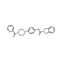 O=C(Nc1ccc(N2CCN(C(=O)c3ccccn3)CC2)cc1)N1Cc2ccccc2C1 ZINC000166885831