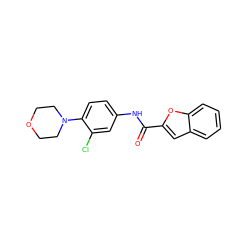 O=C(Nc1ccc(N2CCOCC2)c(Cl)c1)c1cc2ccccc2o1 ZINC000002972678