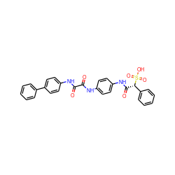 O=C(Nc1ccc(NC(=O)[C@@H](c2ccccc2)S(=O)(=O)O)cc1)C(=O)Nc1ccc(-c2ccccc2)cc1 ZINC000473090055