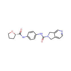 O=C(Nc1ccc(NC(=O)N2Cc3ccncc3C2)cc1)[C@@H]1CCCO1 ZINC000166548285