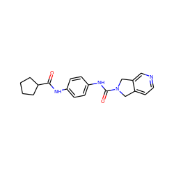 O=C(Nc1ccc(NC(=O)N2Cc3ccncc3C2)cc1)C1CCCC1 ZINC000166912179