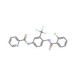 O=C(Nc1ccc(NC(=O)c2ccccc2Cl)c(C(F)(F)F)c1)c1ccccn1 ZINC000066076279