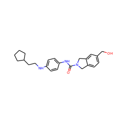 O=C(Nc1ccc(NCCC2CCCC2)cc1)N1Cc2ccc(CO)cc2C1 ZINC000166390046