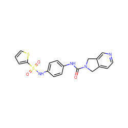 O=C(Nc1ccc(NS(=O)(=O)c2cccs2)cc1)N1Cc2ccncc2C1 ZINC000167836025