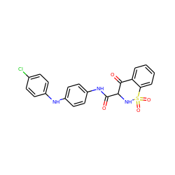 O=C(Nc1ccc(Nc2ccc(Cl)cc2)cc1)C1NS(=O)(=O)c2ccccc2C1=O ZINC000101331134