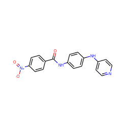 O=C(Nc1ccc(Nc2ccncc2)cc1)c1ccc([N+](=O)[O-])cc1 ZINC000021428582