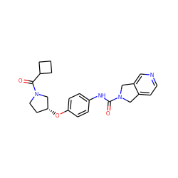 O=C(Nc1ccc(O[C@@H]2CCN(C(=O)C3CCC3)C2)cc1)N1Cc2ccncc2C1 ZINC000166531781