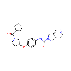 O=C(Nc1ccc(O[C@@H]2CCN(C(=O)C3CCCC3)C2)cc1)N1Cc2ccncc2C1 ZINC000166408164