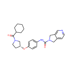 O=C(Nc1ccc(O[C@@H]2CCN(C(=O)C3CCCCC3)C2)cc1)N1Cc2ccncc2C1 ZINC000165833517