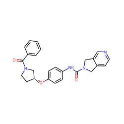 O=C(Nc1ccc(O[C@@H]2CCN(C(=O)c3ccccc3)C2)cc1)N1Cc2ccncc2C1 ZINC000167468957