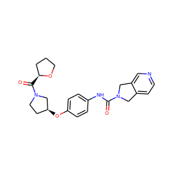 O=C(Nc1ccc(O[C@H]2CCN(C(=O)[C@H]3CCCO3)C2)cc1)N1Cc2ccncc2C1 ZINC000166353076