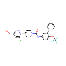 O=C(Nc1ccc(OC(F)(F)F)c(-c2ccccc2)c1)N1CC=C(c2ncc(CO)cc2Cl)CC1 ZINC000141062733